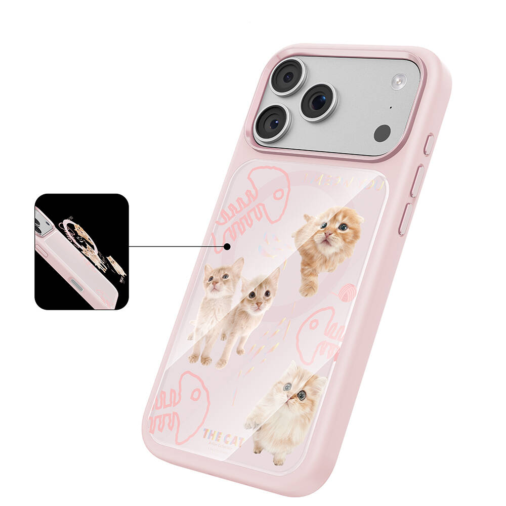Apple iPhone 17 Pro Max Kılıf M-safe Şarj Özellikli 3D Baskılı Tasarım Mutural The Cat Serisi Kapak - 8