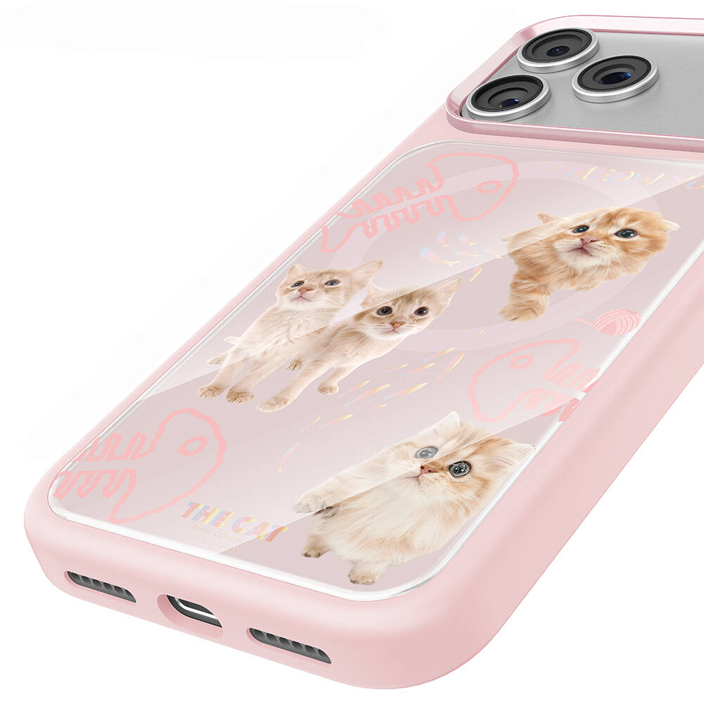 Apple iPhone 17 Pro Max Kılıf M-safe Şarj Özellikli 3D Baskılı Tasarım Mutural The Cat Serisi Kapak - 9