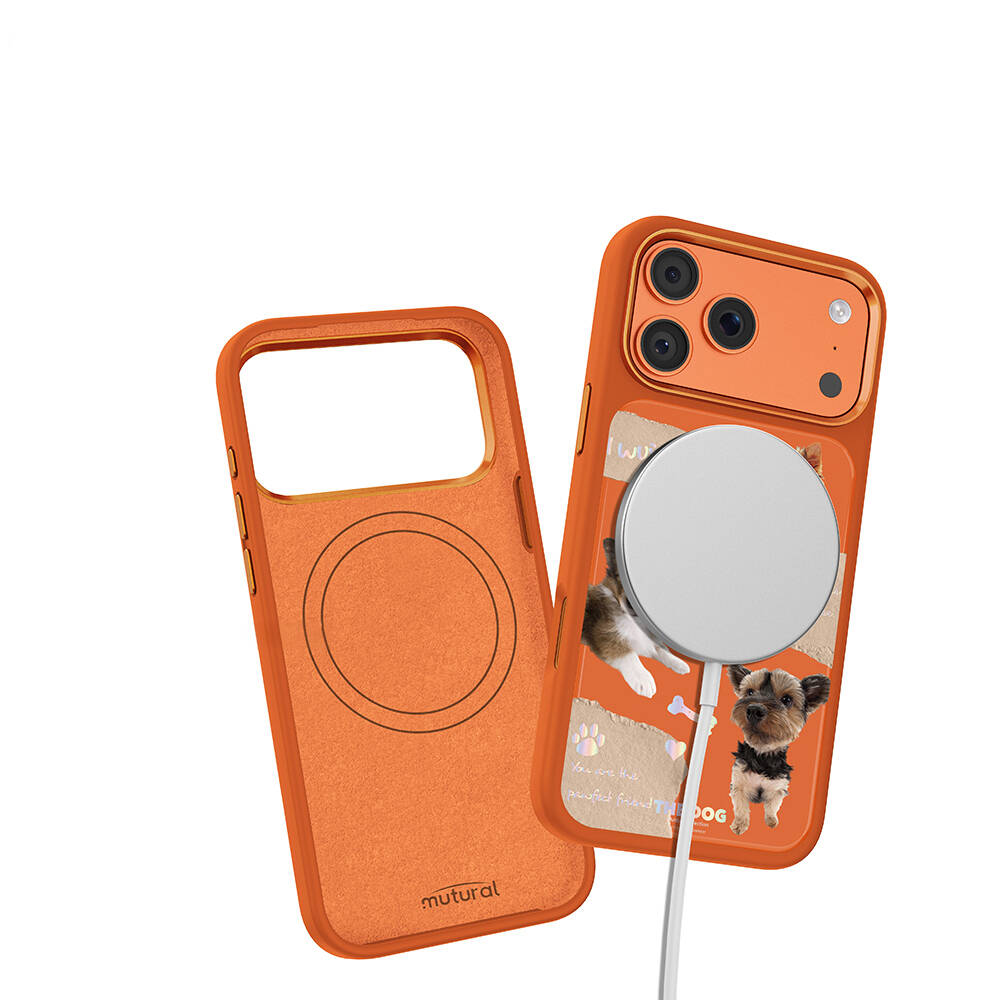 Apple iPhone 17 Pro Max Kılıf M-safe Şarj Özellikli 3D Baskılı Tasarım Mutural The Dog Serisi Kapak - 7