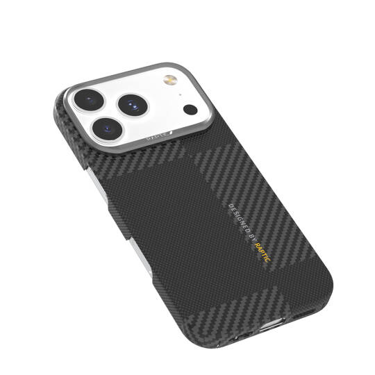 Apple iPhone 17 Pro Max Kılıf M-safe Şarj Özellikli 600D Metal Kamera Çerçeveli Raptic Aramid Karbon Fiber Geotik Serisi Kapak - 3