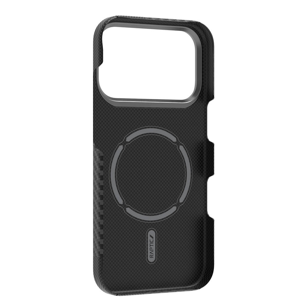 Apple iPhone 17 Pro Max Kılıf M-safe Şarj Özellikli 600D Metal Kamera Çerçeveli Raptic Aramid Karbon Fiber Geotik Serisi Kapak - 4