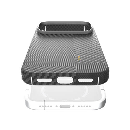 Apple iPhone 17 Pro Max Kılıf M-safe Şarj Özellikli 600D Metal Kamera Çerçeveli Raptic Aramid Karbon Fiber Geotik Serisi Kapak - 8