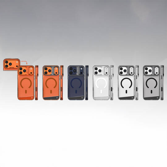 Apple iPhone 17 Pro Max Kılıf M-safe Şarj Özellikli Airbag Tasarımlı O-Ring Şeffaf Kajsa Alüminyum Trans Shield Serisi Kapak - 12