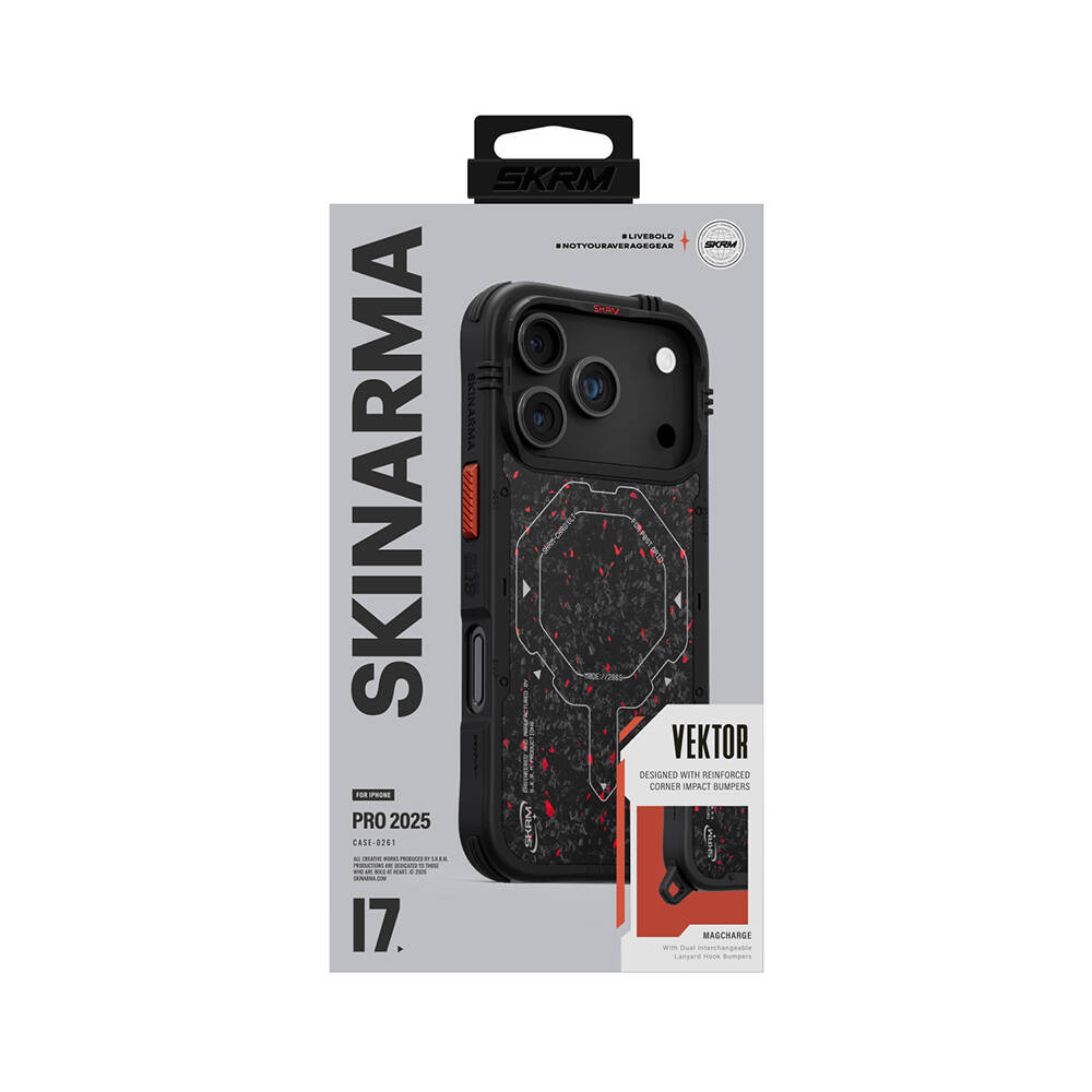 Apple iPhone 17 Pro Max Kılıf M-safe Şarj Özellikli Airbag Tasarımlı Skinarma Vektor Kapak - 7