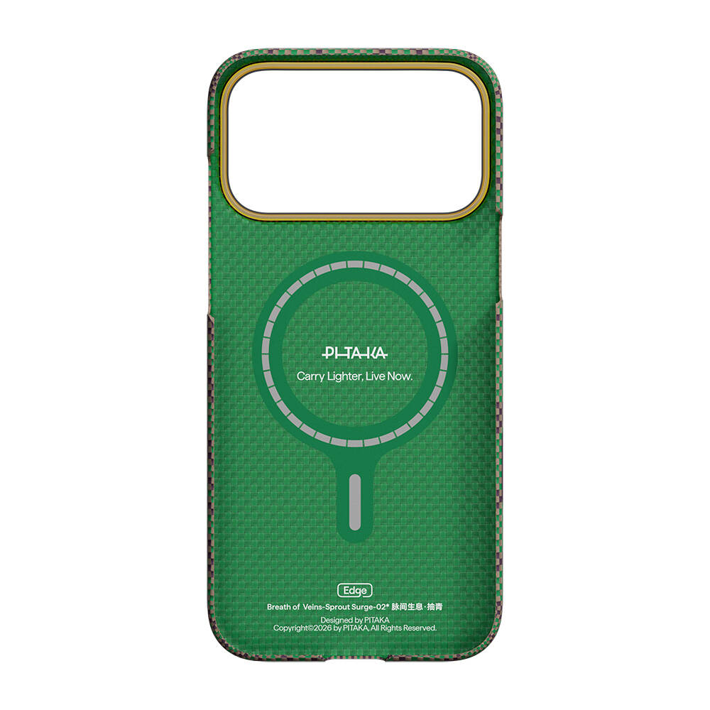 Apple iPhone 17 Pro Max Kılıf M-safe Şarj Özellikli Aramid Karbon Fiber Pitaka Breath of Veins Serisi Kapak - 14