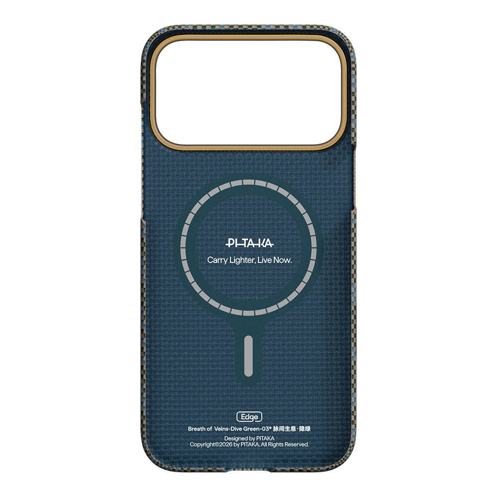 Apple iPhone 17 Pro Max Kılıf M-safe Şarj Özellikli Aramid Karbon Fiber Pitaka Breath of Veins Serisi Kapak - 3