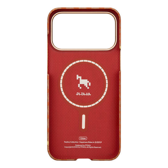 Apple iPhone 17 Pro Max Kılıf M-safe Şarj Özellikli Aramid Karbon Fiber Pitaka Edge Serisi Happiness Rides Kapak - 4