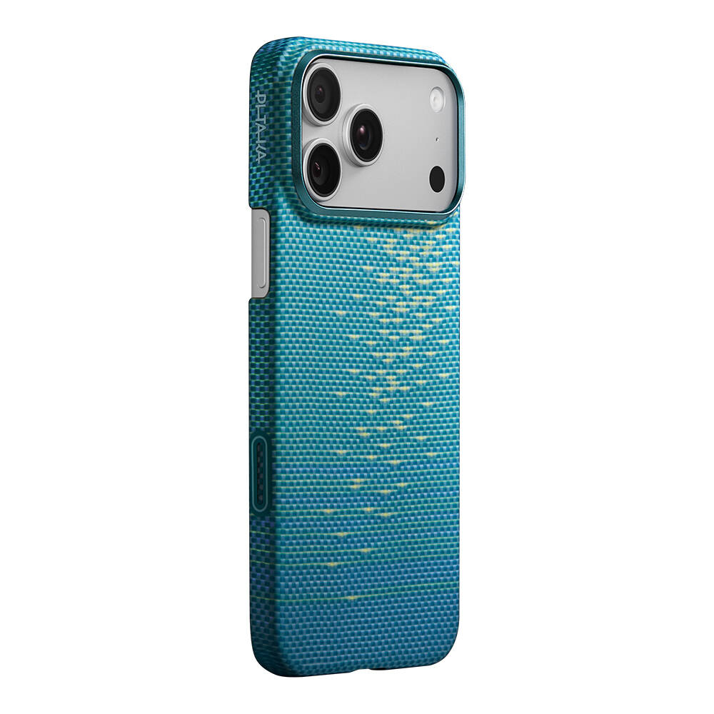 Apple iPhone 17 Pro Max Kılıf M-safe Şarj Özellikli Aramid Karbon Fiber Pitaka Glints of Gold Ultra Slim Serisi Kapak - 4