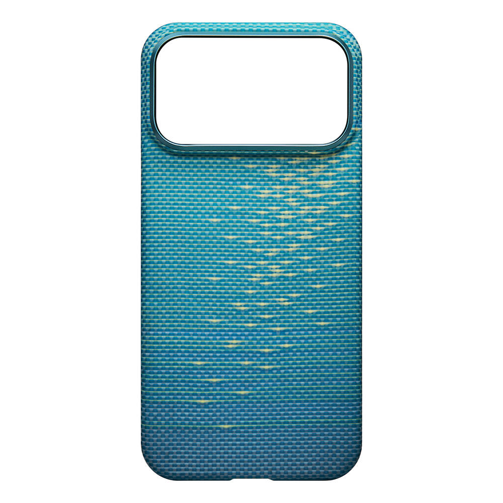 Apple iPhone 17 Pro Max Kılıf M-safe Şarj Özellikli Aramid Karbon Fiber Pitaka Glints of Gold Ultra Slim Serisi Kapak - 5