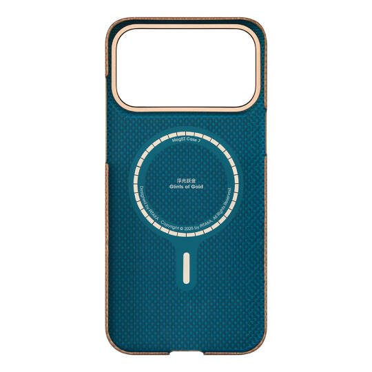 Apple iPhone 17 Pro Max Kılıf M-safe Şarj Özellikli Aramid Karbon Fiber Pitaka Glints of Gold Ultra Slim Serisi Kapak - 14