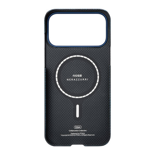 Apple iPhone 17 Pro Max Kılıf M-safe Şarj Özellikli Aramid Karbon Fiber Pitaka İnternazionale Milano Serisi Kapak - 3