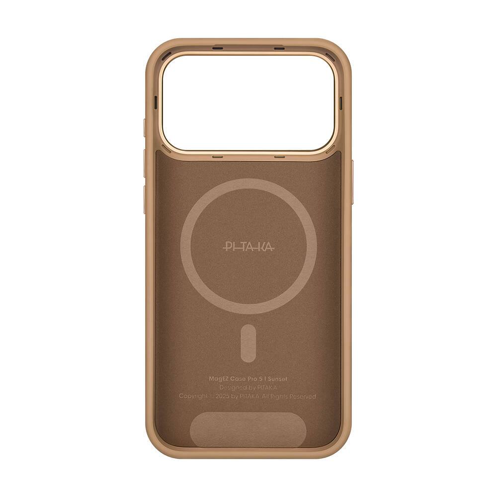 Apple iPhone 17 Pro Max Kılıf M-safe Şarj Özellikli Aramid Karbon Fiber Pitaka Military-Grade Sunset-Moonrise Serisi Kapak - 8