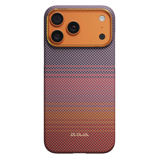 Apple iPhone 17 Pro Max Kılıf M-safe Şarj Özellikli Aramid Karbon Fiber Pitaka Sunset 2.0 California Dream Serisi Kapak - 1
