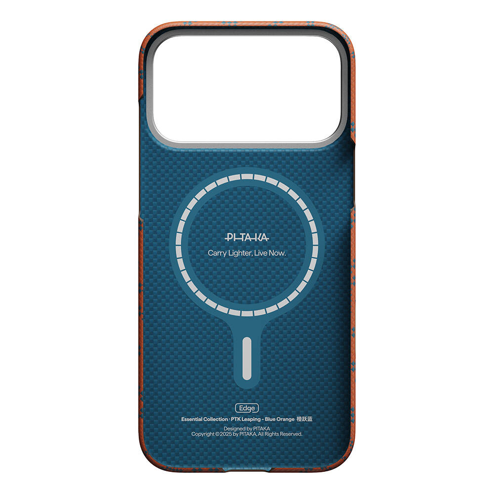 Apple iPhone 17 Pro Max Kılıf M-safe Şarj Özellikli Aramid Karbon Fiber Pitaka Tactile Woven Monogram Serisi Kapak - 14