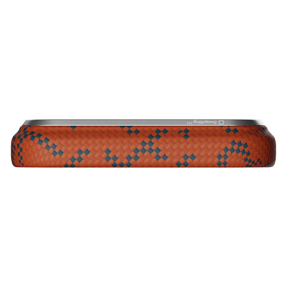 Apple iPhone 17 Pro Max Kılıf M-safe Şarj Özellikli Aramid Karbon Fiber Pitaka Tactile Woven Monogram Serisi Kapak - 18