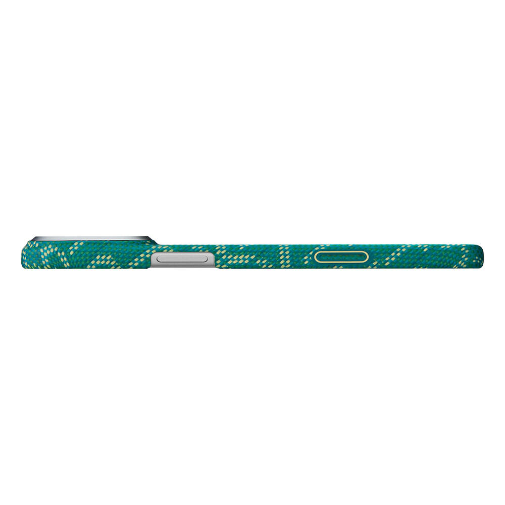 Apple iPhone 17 Pro Max Kılıf M-safe Şarj Özellikli Aramid Karbon Fiber Pitaka Tactile Woven Monogram Serisi Kapak - 21