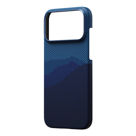 Apple iPhone 17 Pro Max Kılıf M-safe Şarj Özellikli Aramid Karbon Fiber Pitaka Tactile Woven Starpeak Serisi Over The Horizon Kapak - 6