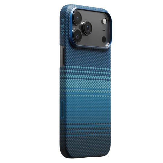 Apple iPhone 17 Pro Max Kılıf M-safe Şarj Özellikli Aramid Karbon Fiber Pitaka Tactile Woven Sunset-Moonrise Serisi Kapak - 3