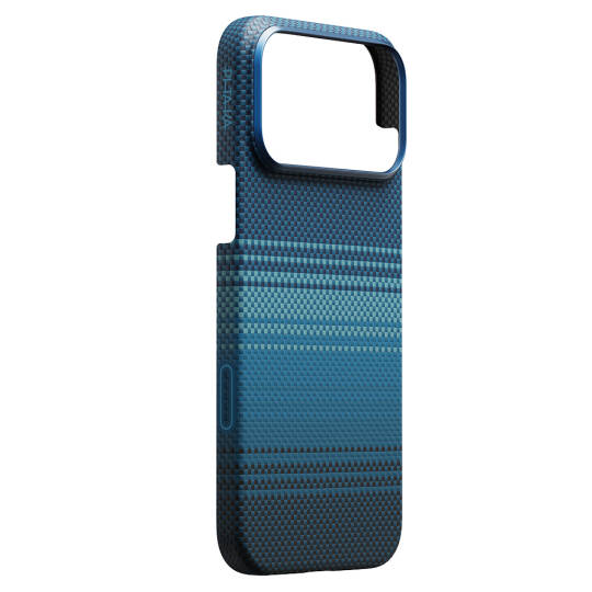 Apple iPhone 17 Pro Max Kılıf M-safe Şarj Özellikli Aramid Karbon Fiber Pitaka Tactile Woven Sunset-Moonrise Serisi Kapak - 4