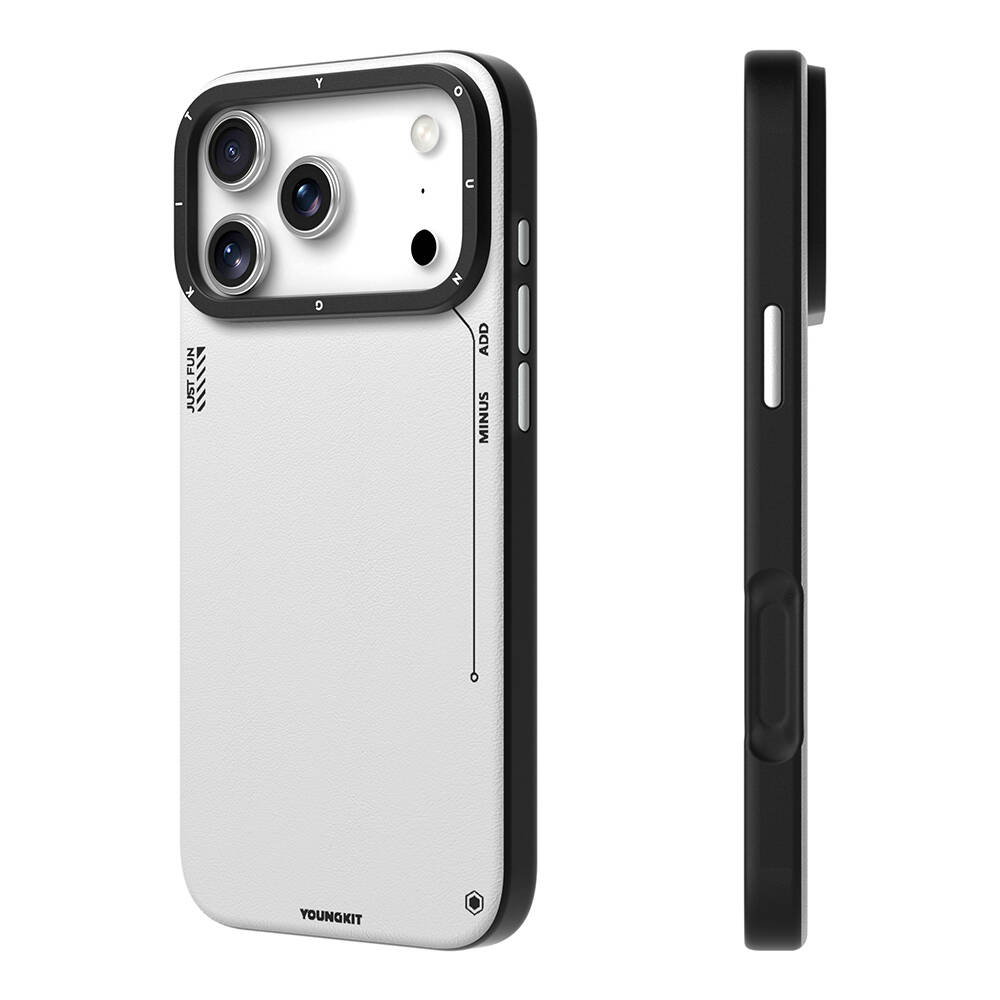 Apple iPhone 17 Pro Max Kılıf M-safe Şarj Özellikli Basit Mat Deri Desenli Youngkit Tech Fashion Serisi Kapak - 8