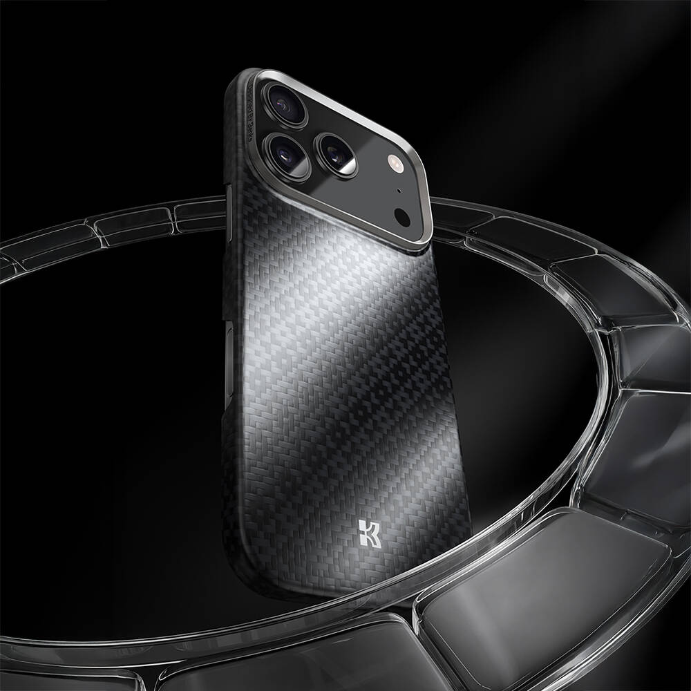 Apple iPhone 17 Pro Max Kılıf M-Safe Şarj Özellikli Benks ArmorAir ArmorGrid Serisi Kevlar Karbon Kapak - 23