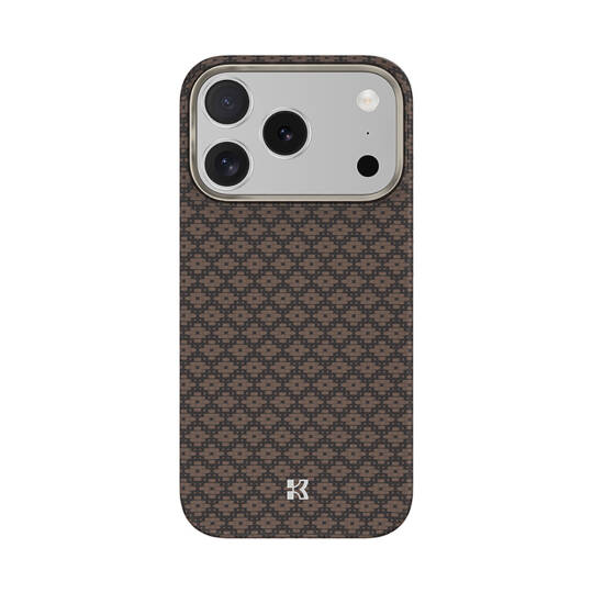 Apple iPhone 17 Pro Max Kılıf M-Safe Şarj Özellikli Benks ArmorAir ArmorGrid Serisi Kevlar Karbon Kapak Gold