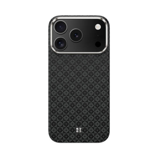 Apple iPhone 17 Pro Max Kılıf M-Safe Şarj Özellikli Benks ArmorAir ArmorGrid Serisi Kevlar Karbon Kapak Siyah