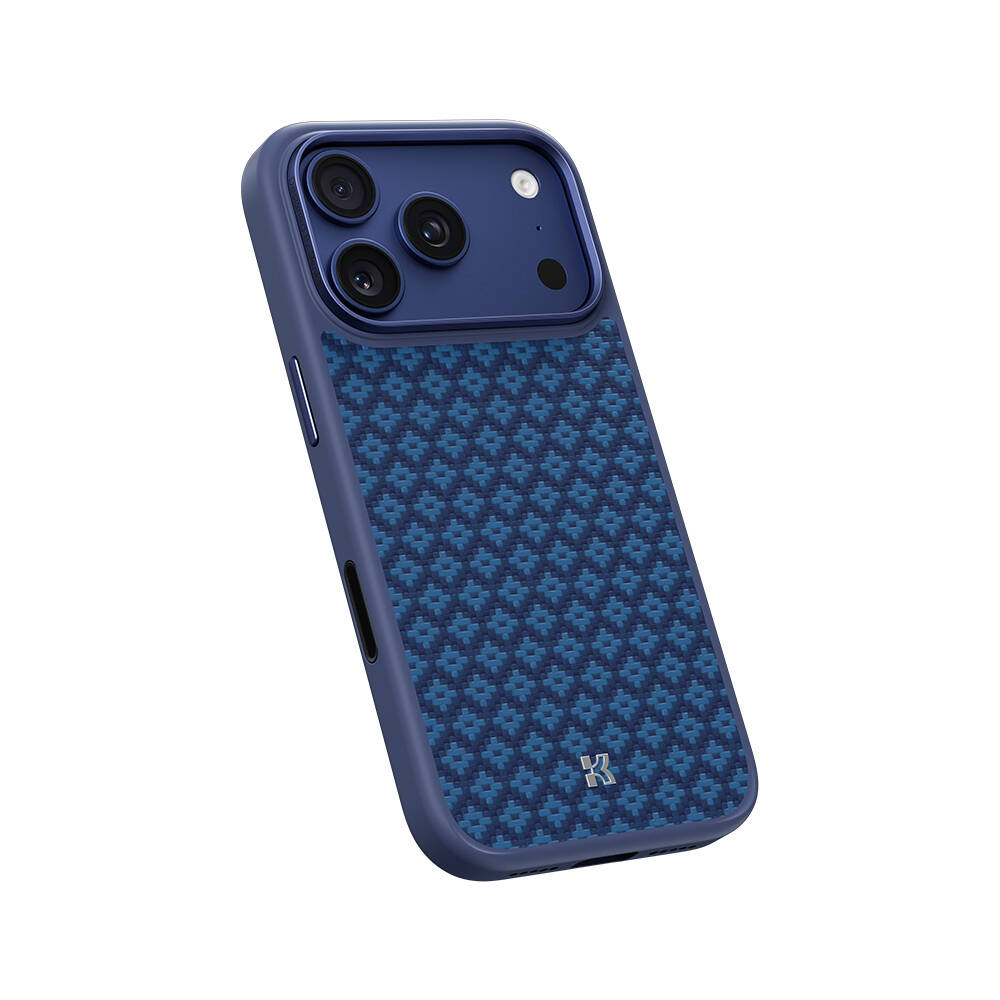 Apple iPhone 17 Pro Max Kılıf M-Safe Şarj Özellikli Benks ArmorPro ArmorGrid Serisi Kevlar Karbon Kapak - 7