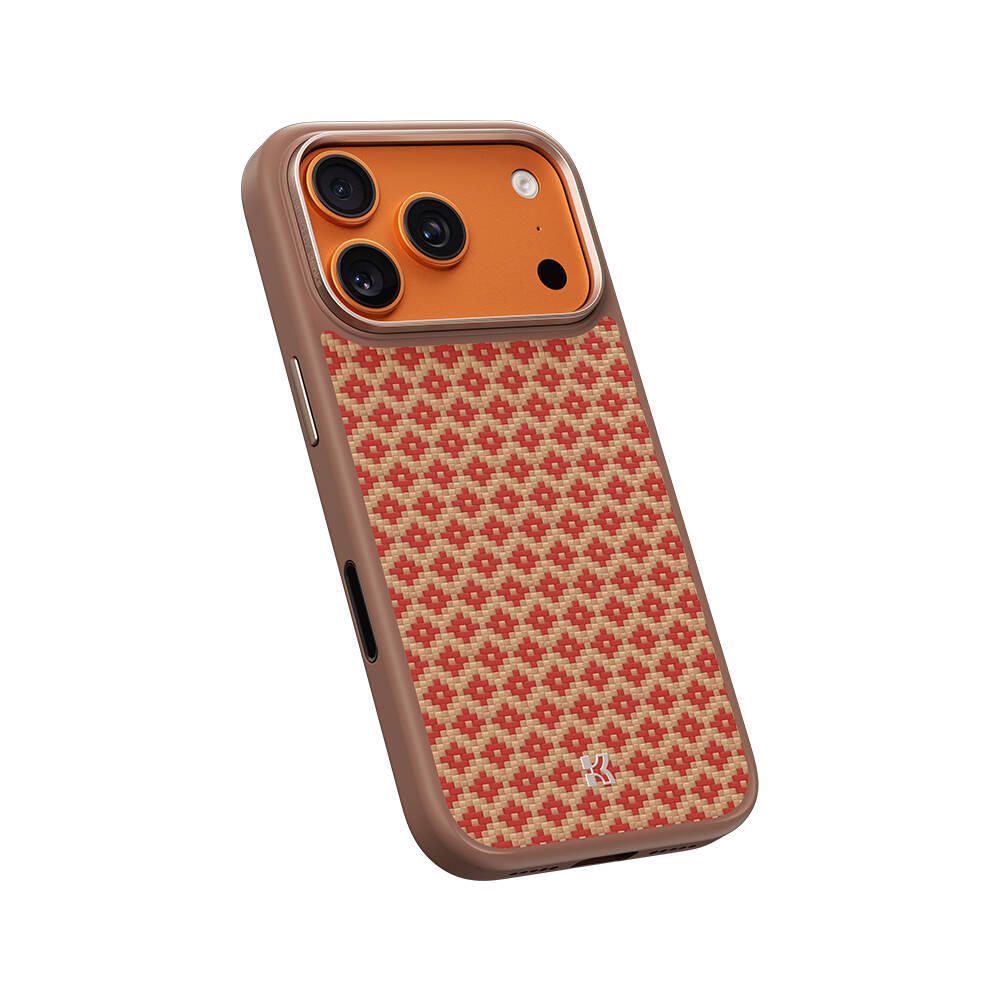 Apple iPhone 17 Pro Max Kılıf M-Safe Şarj Özellikli Benks ArmorPro ArmorGrid Serisi Kevlar Karbon Kapak - 12