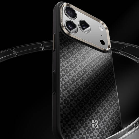Apple iPhone 17 Pro Max Kılıf M-Safe Şarj Özellikli Benks ArmorPro ArmorGrid Serisi Kevlar Karbon Kapak - 16