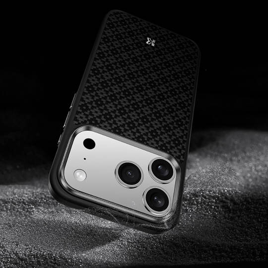 Apple iPhone 17 Pro Max Kılıf M-Safe Şarj Özellikli Benks ArmorPro ArmorGrid Serisi Kevlar Karbon Kapak - 21