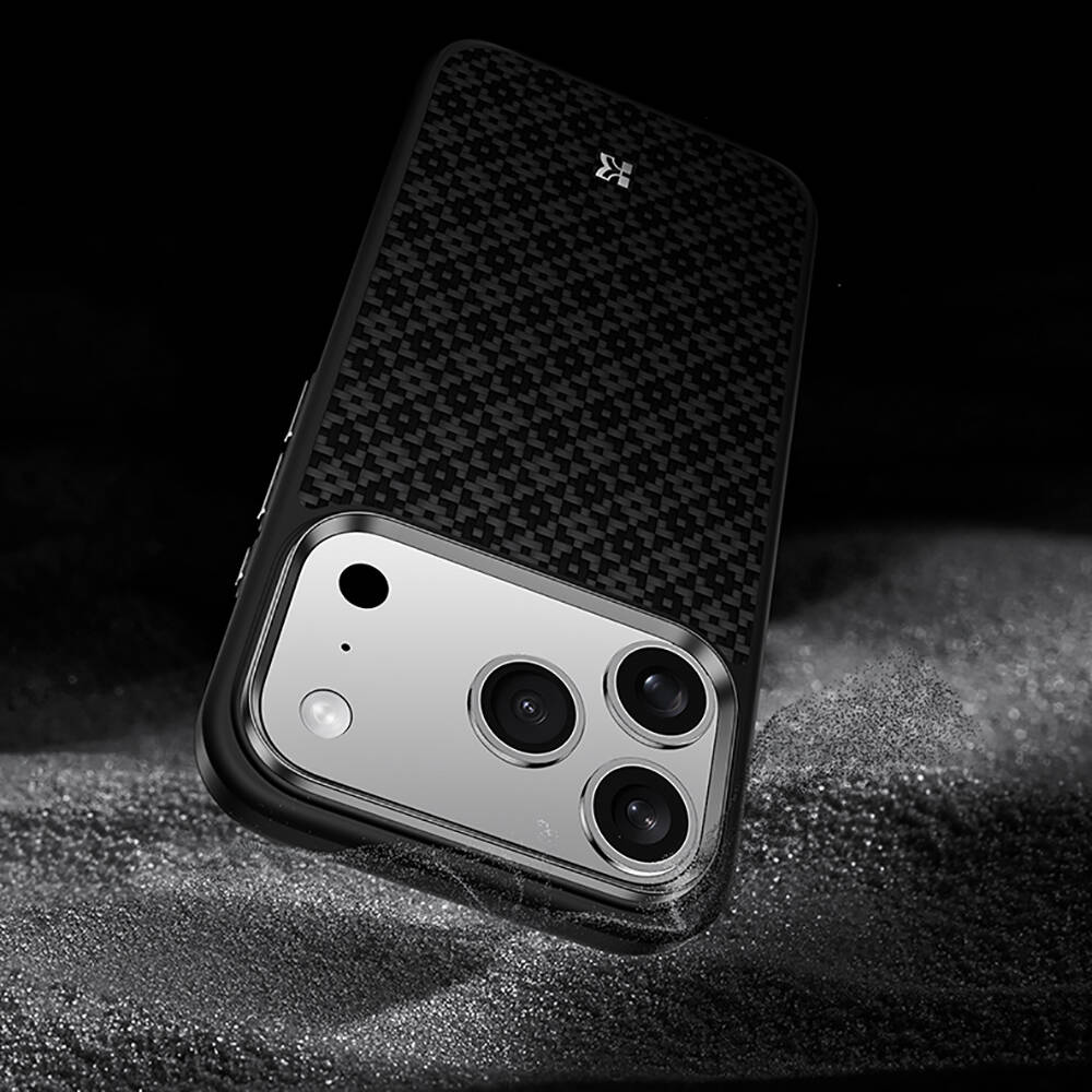 Apple iPhone 17 Pro Max Kılıf M-Safe Şarj Özellikli Benks ArmorPro ArmorGrid Serisi Kevlar Karbon Kapak - 21