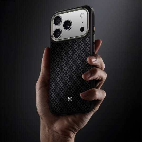 Apple iPhone 17 Pro Max Kılıf M-Safe Şarj Özellikli Benks ArmorPro ArmorGrid Serisi Kevlar Karbon Kapak - 22