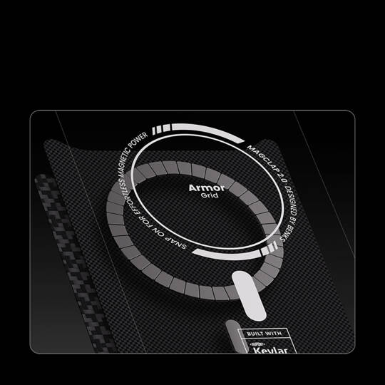 Apple iPhone 17 Pro Max Kılıf M-Safe Şarj Özellikli Benks ArmorPro ArmorGrid Serisi Kevlar Karbon Kapak - 23