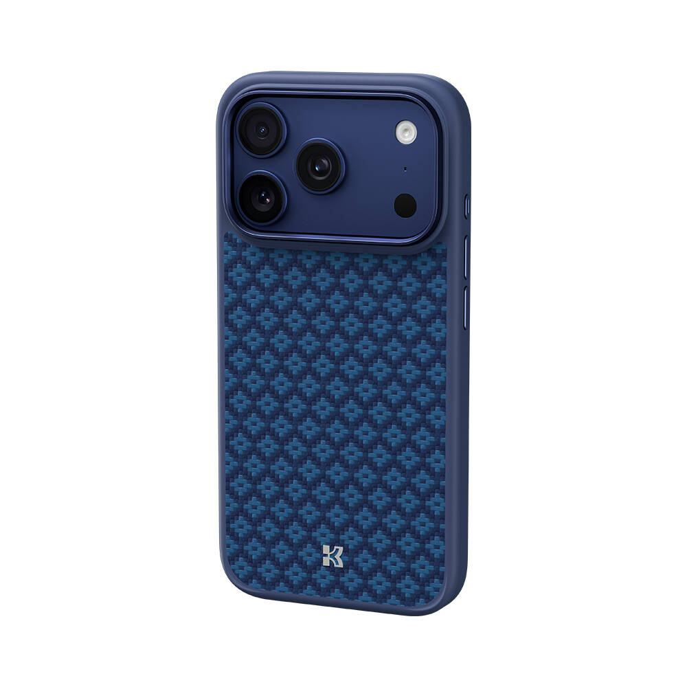 Apple iPhone 17 Pro Max Kılıf M-Safe Şarj Özellikli Benks ArmorPro ArmorGrid Serisi Kevlar Karbon Kapak - 3