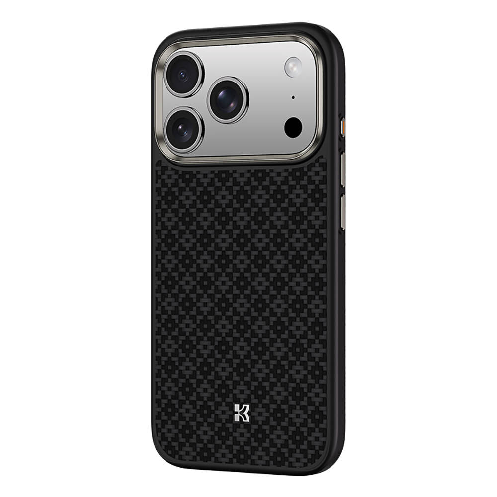 Apple iPhone 17 Pro Max Kılıf M-Safe Şarj Özellikli Benks ArmorPro ArmorGrid Serisi Kevlar Karbon Kapak - 2