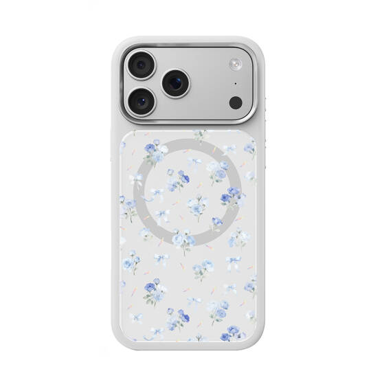Apple iPhone 17 Pro Max Kılıf M-safe Şarj Özellikli Çiçek Tasarımlı Mutural Flower Serisi Kapak - 30