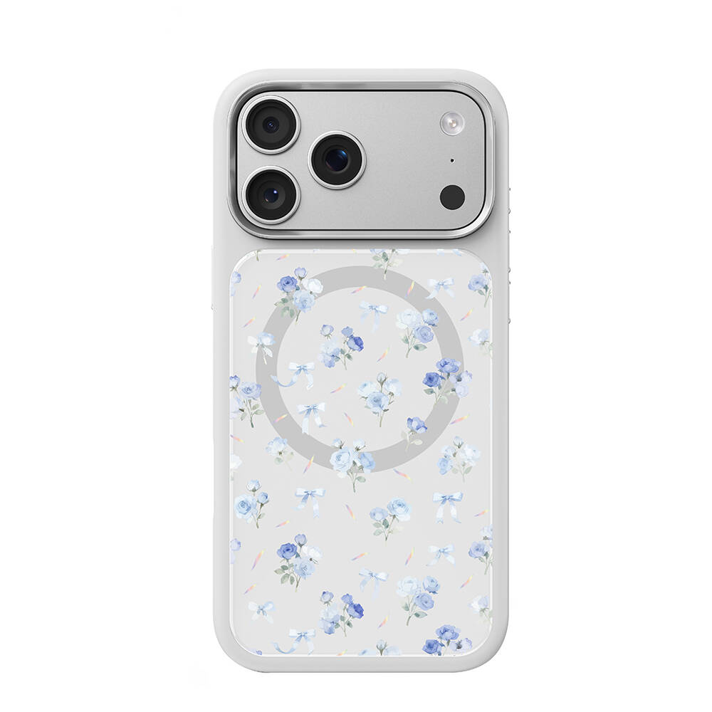 Apple iPhone 17 Pro Max Kılıf M-safe Şarj Özellikli Çiçek Tasarımlı Mutural Flower Serisi Kapak - 30