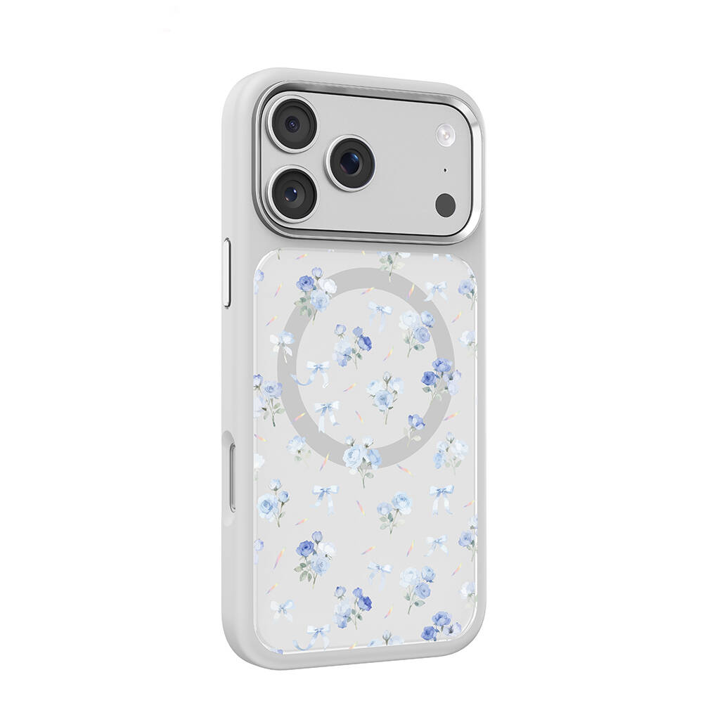 Apple iPhone 17 Pro Max Kılıf M-safe Şarj Özellikli Çiçek Tasarımlı Mutural Flower Serisi Kapak - 34