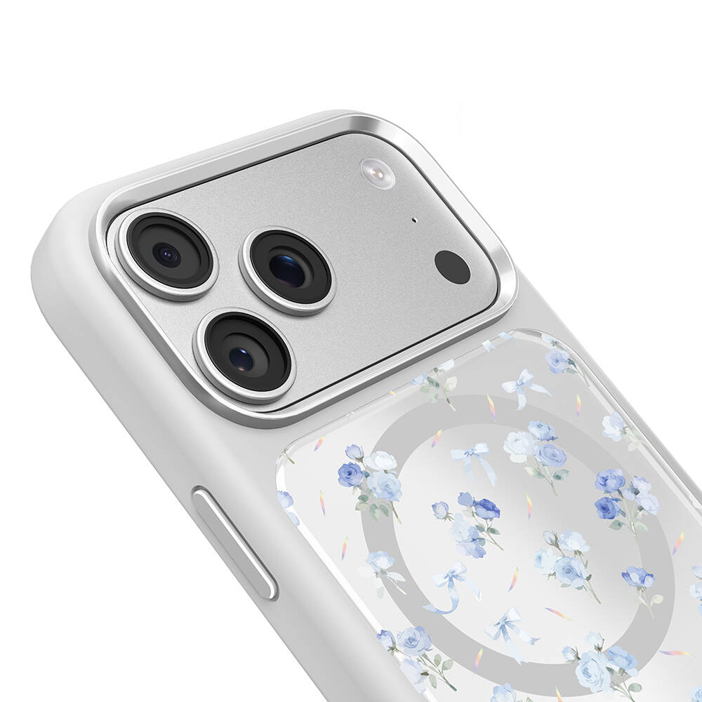 Apple iPhone 17 Pro Max Kılıf M-safe Şarj Özellikli Çiçek Tasarımlı Mutural Flower Serisi Kapak - 36