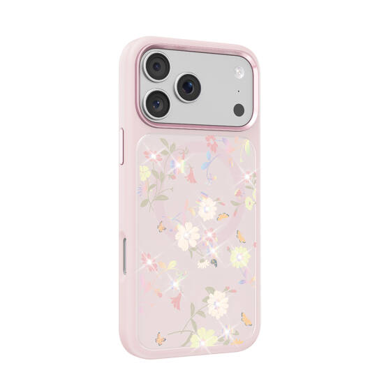 Apple iPhone 17 Pro Max Kılıf M-safe Şarj Özellikli Çiçek Tasarımlı Mutural Flower Serisi Kapak - 21