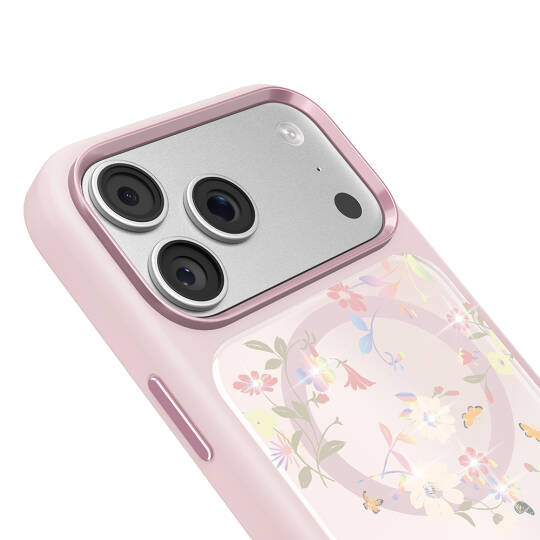 Apple iPhone 17 Pro Max Kılıf M-safe Şarj Özellikli Çiçek Tasarımlı Mutural Flower Serisi Kapak - 26