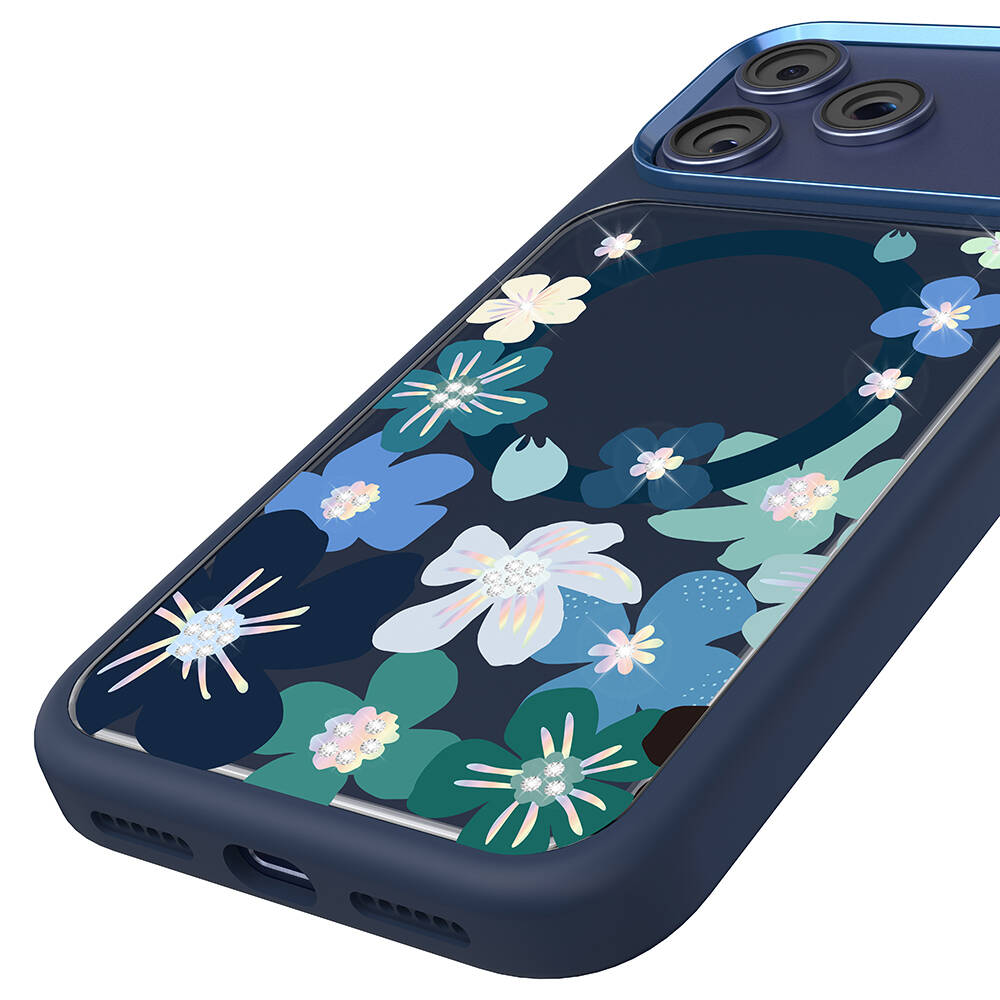Apple iPhone 17 Pro Max Kılıf M-safe Şarj Özellikli Çiçek Tasarımlı Mutural Flower Serisi Kapak - 16