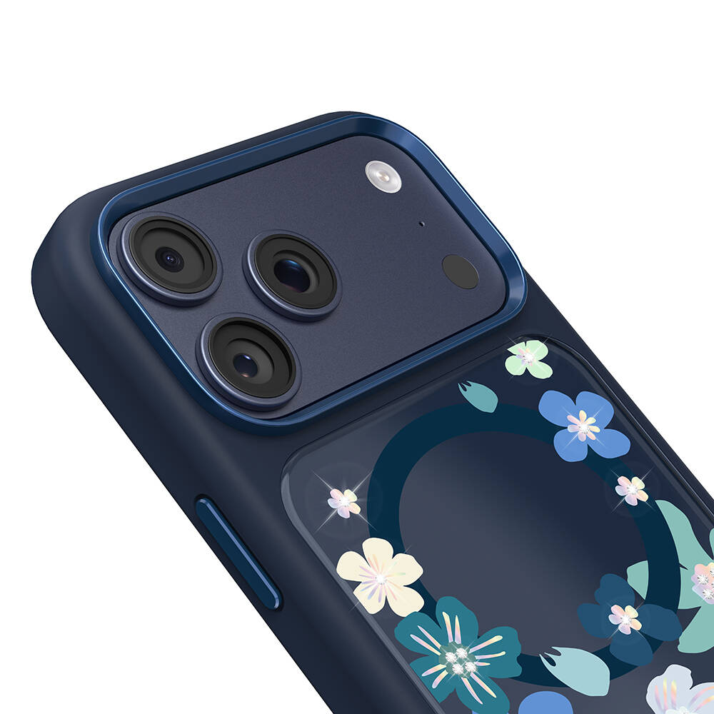 Apple iPhone 17 Pro Max Kılıf M-safe Şarj Özellikli Çiçek Tasarımlı Mutural Flower Serisi Kapak - 17