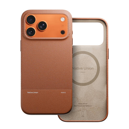 Apple iPhone 17 Pro Max Kılıf M-safe Şarj Özellikli Deri Dokulu Native Union RE Classic Serisi Kapak - 13