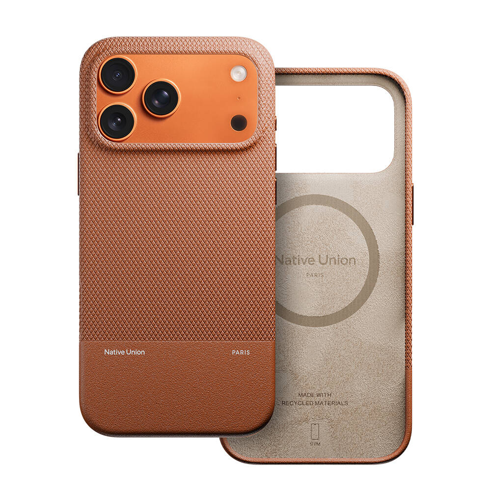 Apple iPhone 17 Pro Max Kılıf M-safe Şarj Özellikli Deri Dokulu Native Union RE Classic Serisi Kapak - 13