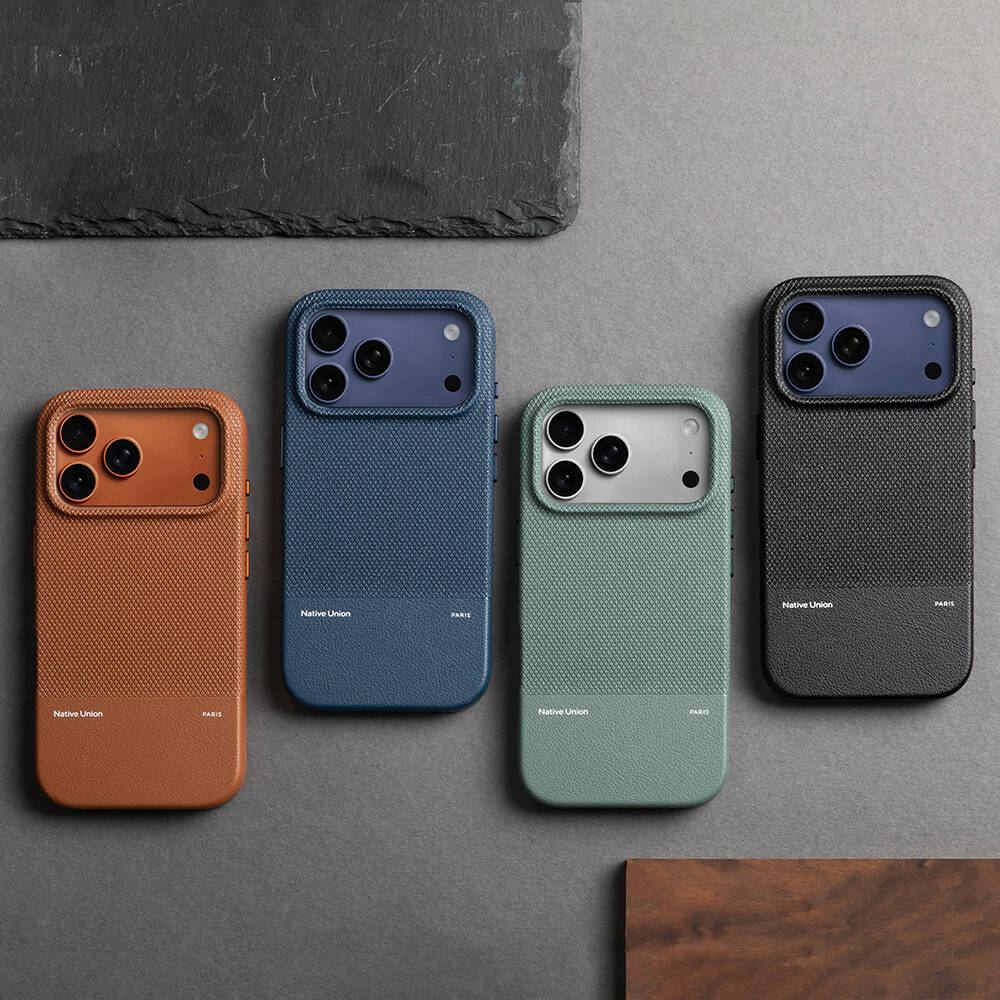 Apple iPhone 17 Pro Max Kılıf M-safe Şarj Özellikli Deri Dokulu Native Union RE Classic Serisi Kapak - 7