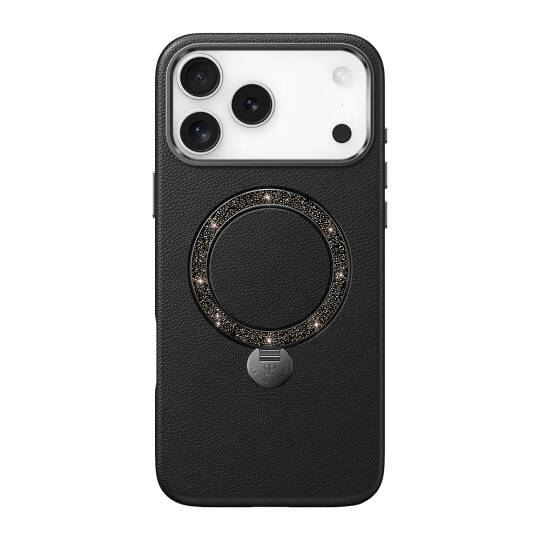 Apple iPhone 17 Pro Max Kılıf M-safe Şarj Özellikli Deri Tasarımlı Standlı Pynana Dancing Circle Luxury Serisi Kapak - 2
