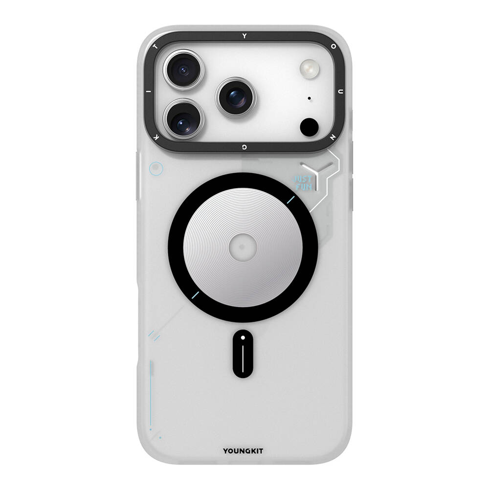 Apple iPhone 17 Pro Max Kılıf M-safe Şarj Özellikli Disk Desenli Youngkit Disc Battle Kapak - 7