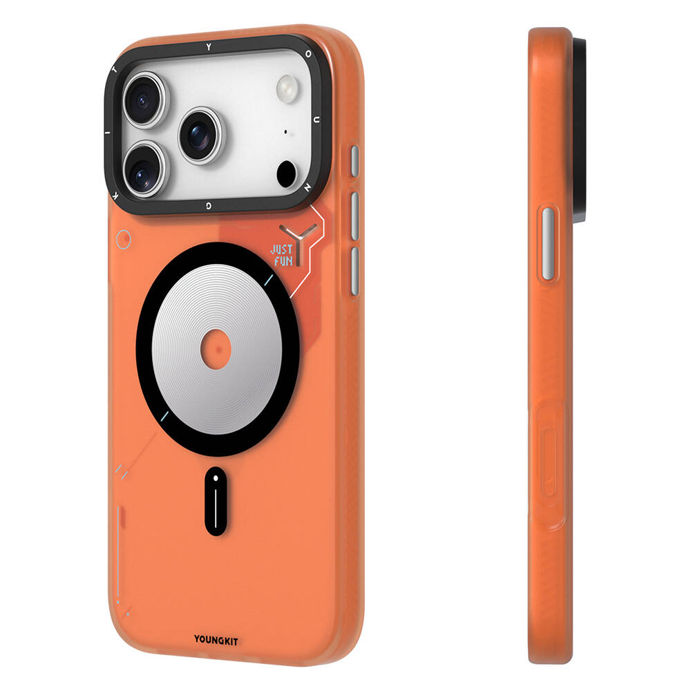 Apple iPhone 17 Pro Max Kılıf M-safe Şarj Özellikli Disk Desenli Youngkit Disc Battle Kapak - 8